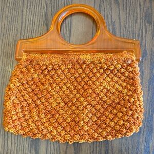 Vintage Orange Chrochet Women's Handbag
